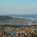 Aerial view of Navesink River and Sandy Hook